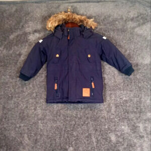 Mini Rodini navy toddler parka jacket coat with hood size 2-3 toddler